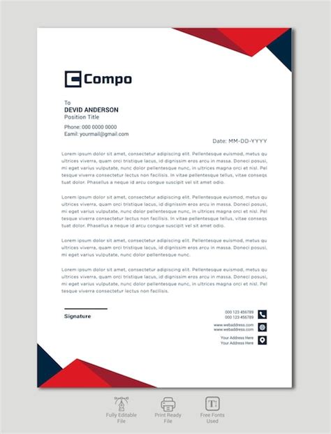 Plantilla De Papel De Carta Profesional Vectorial Moderno Y Corporativo