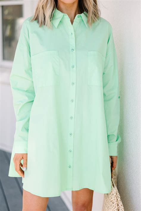 All Good Things Mint Green Shirt Dress – Shop the Mint