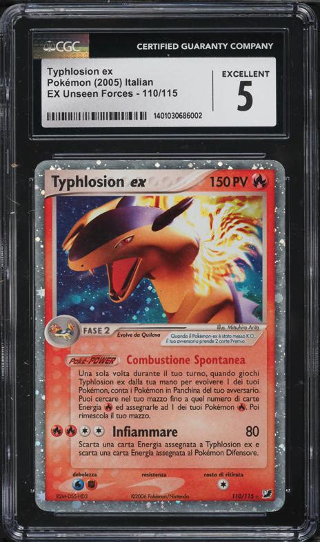 2005 Pokemon Italian EX Unseen Forces Holo Typhlosion Ex 110 CGC 5 EX