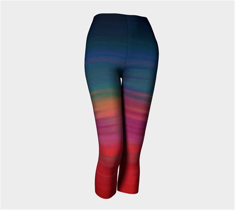 Rainbow Ombre Leggings Capri Leggings Yoga Pants Womens Yoga Leggings