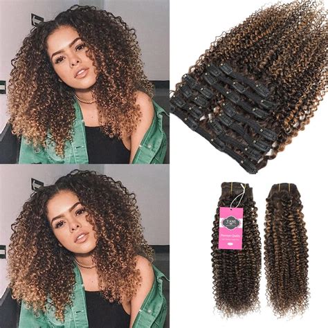 Yami Kinky Curly Clip In Hair Extensions，10pcs Clips