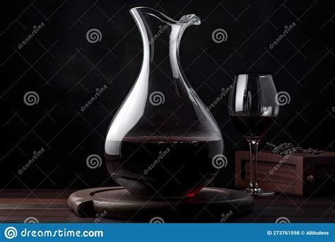 Decanter Filled With Red Wine Ready For Tasting Stock Photo Image Of