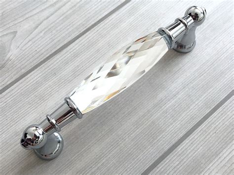 Crystal Drawer Pull Knob Glass Dresser Etsy