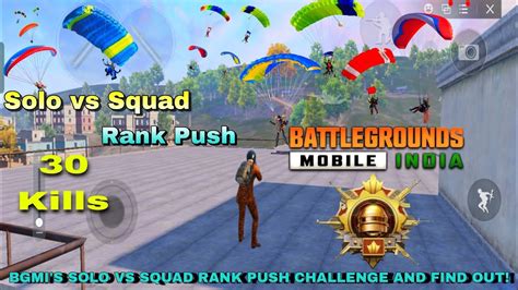 Bgmis Solo Vs Squad Rank Push Challenge And Find Out Solo Rank