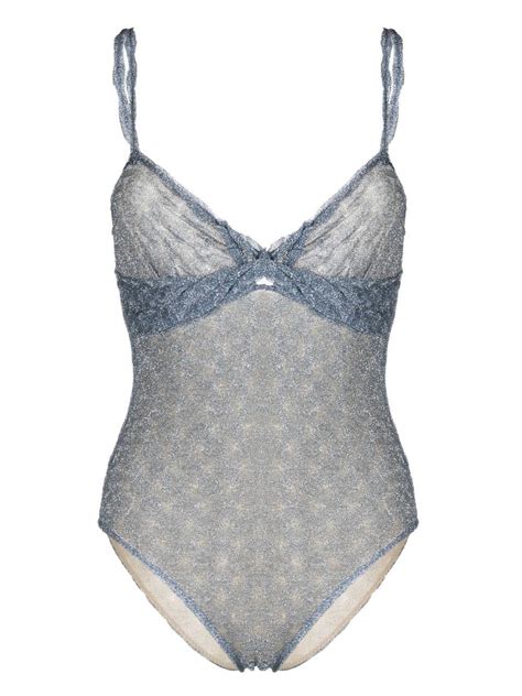 Missoni Lace Trim Glitter Swimsuit Farfetch