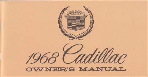 Cadillac Owner S Manual Reprint