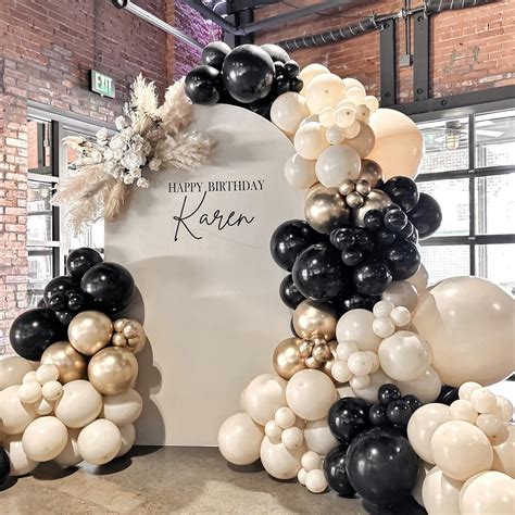 137pcs Black And Gold Balloon Garland Arch Kit2024 New Years Eve Balloons Nye Party White Sand