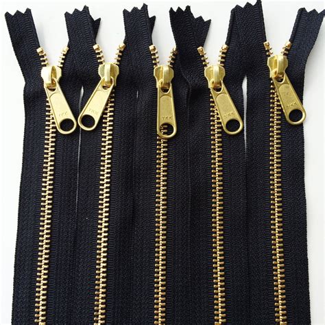 Metal Zippers Brass Teeth Inch Heavy Duty Ykk Purse Zippers Etsy