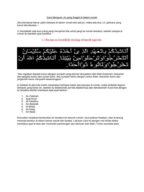Ayat Nabi Sulaiman Halau Jin Nama Nama Sayuran Dan Buah Buahan Dalam