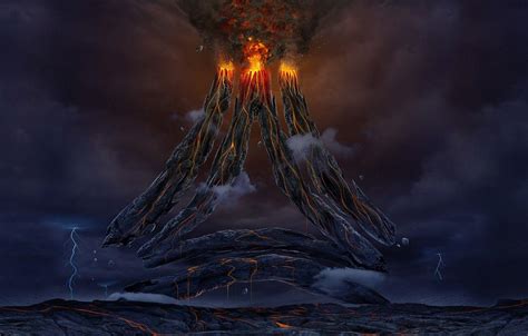 Volcano Art Wallpapers Top Free Volcano Art Backgrounds Wallpaperaccess