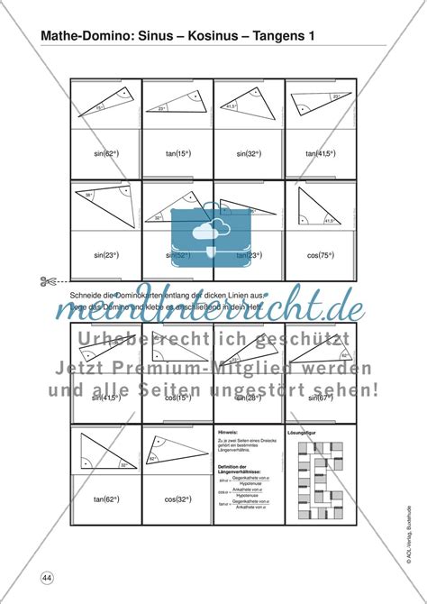 Sinus Kosinus Tangens Meinunterricht