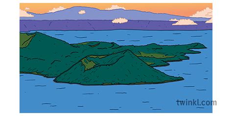 Taal Volcano Tagaytay Illustration - Twinkl