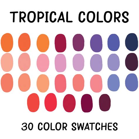 Tropical Fruits Digital Color Palette Procreate Swatches Etsy