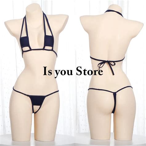 Conjunto De Bikini Con Cuello Colgante Para Mujer Tanga Sexy Para Dormir Conjunto De Bikini Er