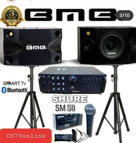 OS79Paket Karaoke Sound System Speaker BMB 8 Amplifier Microphone