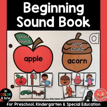 Beginning Sounds Cut And Paste Book For Preschool Kinder And Special Ed