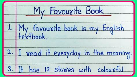 My Favourite Book Essay In English 10 Lines Essay On My Favourite