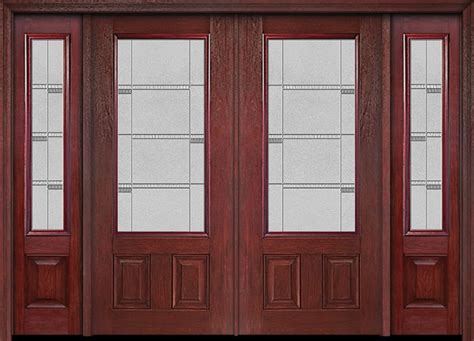 Eswda X Exterior Cherry Lite Two Panel Double Entry Door