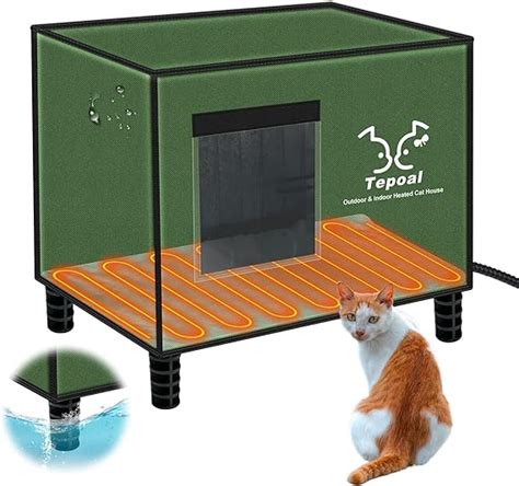 Casa de gatos con calefacción indestructible para gatos al aire última