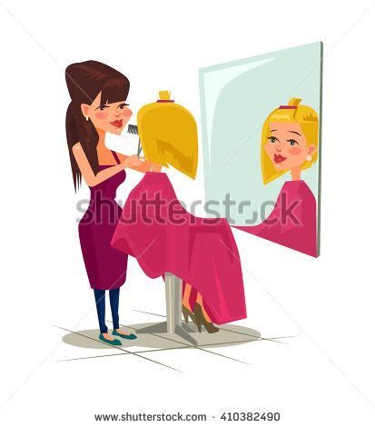 Hairdresser with client. Vector flat cartoon illustration Doll Drawing ...