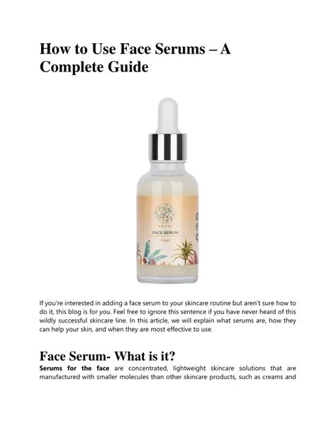 Ppt How To Use Face Serums A Complete Guide Powerpoint Presentation Id 11715987