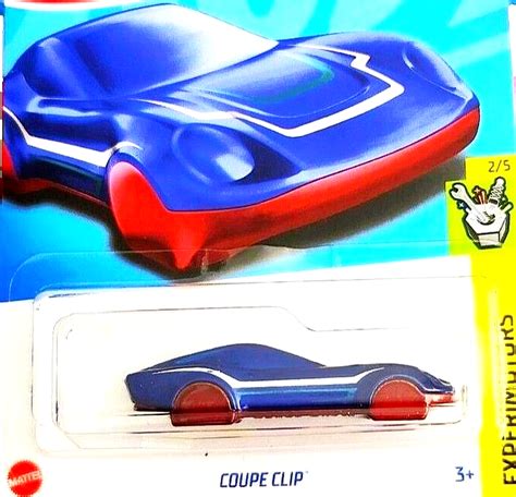 Hot Wheels 2023 Experimotors 2 5 Blue And Red Coupe Clip Keychain Ebay