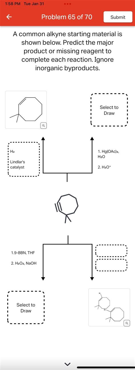 Solved A Common Alkyne Starting Material Is Shown Below Chegg