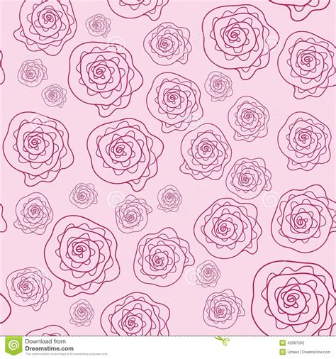 Vector Cute Pink Floral Seamless Pattern Stock Vector Illustration Of