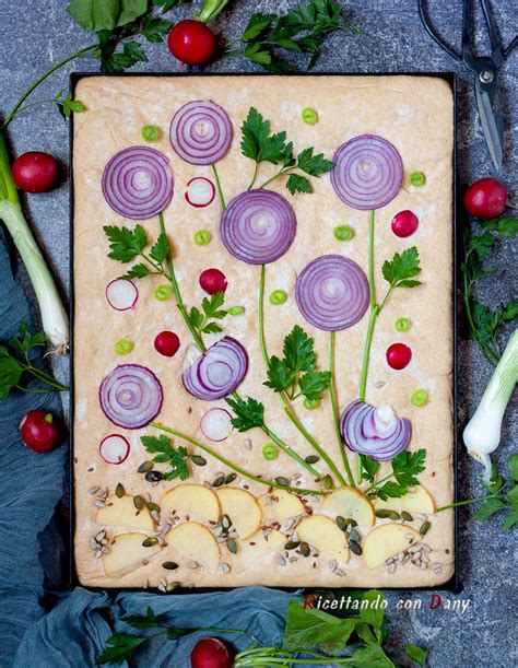 Focaccia Decorata Con Verdure Ricetta Con Lievito Madre E Farina Tipo