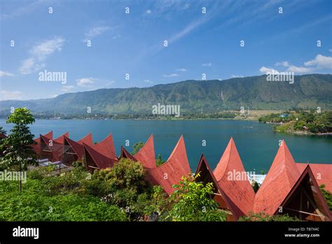 Traditional Batak Roof Architecture In Tuk Tuk On Samosir Island Lake