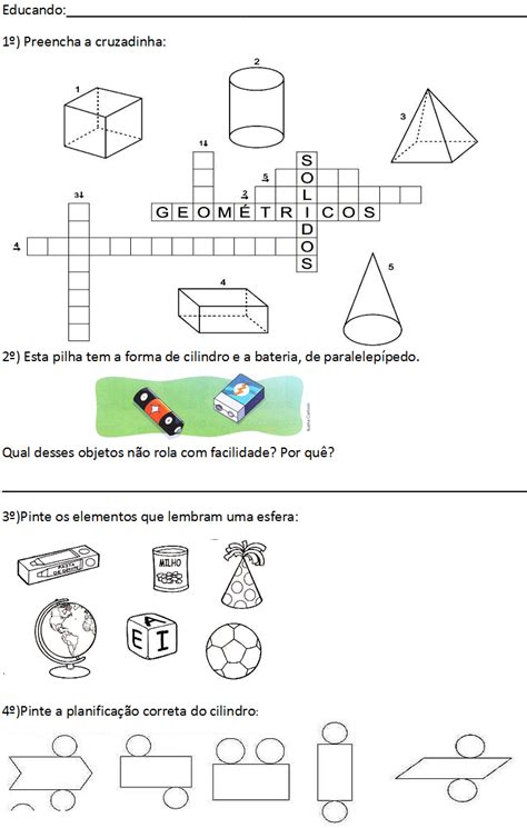 BEL CARDOZO ATIVIDADE SÓLIDOS GEOMÉTRICOS Education Classroom Math