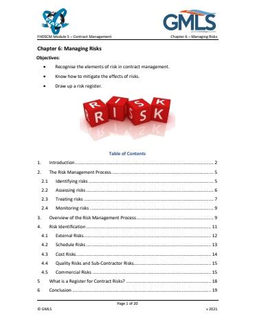 Module 5 Chapter 06 Managing Risk 2021 GMLS Global Maritime Legal