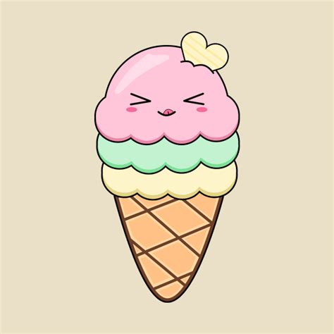 Kawaii Ice Cream Cone Kawaii Ice Cream Cone T Shirt Teepublic