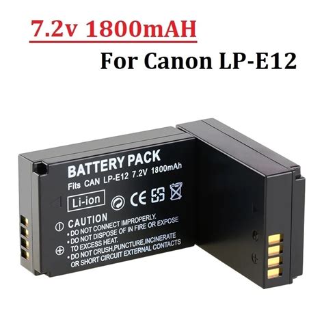 Lpe12 Lp E12 Lp E12 Camera Battery 1800mah For Canon Rebel Sl1 100d Kiss X7 Eos