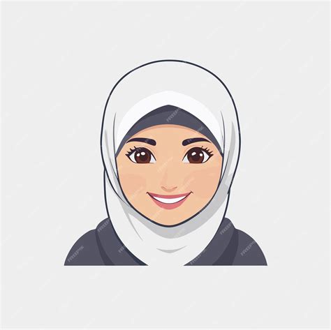 Premium Vector Hijab Girl Cartoon Illustration Minimalist Vector Design