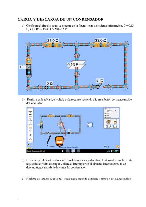 Laboratorio N Carga Y Descarga De Un Condensador A Configure