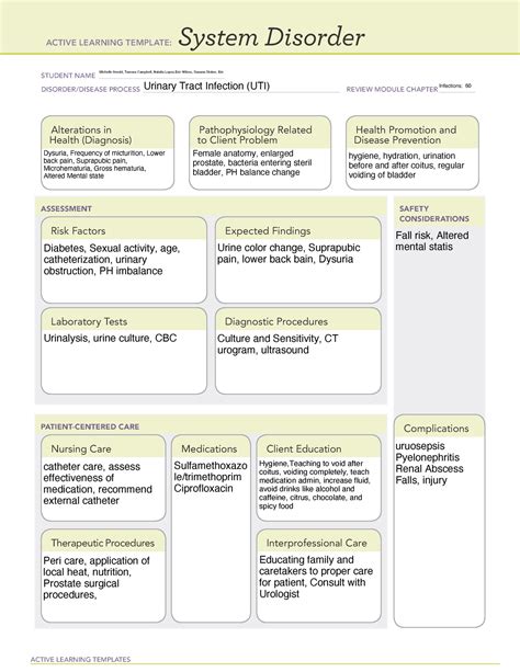 UTI Assignment Metabolic Acidosis ACTIVE LEARNING TEMPLATES System