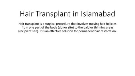 PPT Hair Transplant In Islamabad PowerPoint Presentation Free