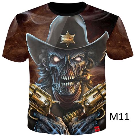 Mens T Shirt 3d Print Skull