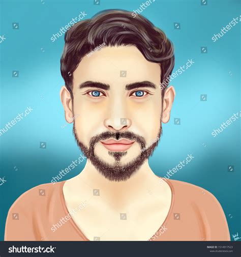 Handsome Men Face Digital Art Stock Illustration 1514917523 Shutterstock