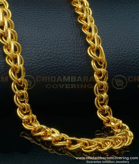 Buy Latest Daily Wear Link Chain Heavy Thick One Gram Gold Chain For Men