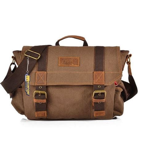 Large Retro Canvas Messenger Bag