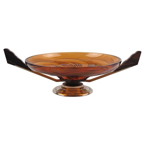 Art Deco Hand Painted Glass Bowl By Riera At 1stdibs Hand Painted Glass Bowls