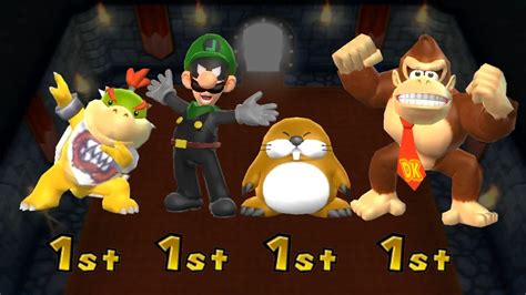 Mario Party Minigame Bowser Vs Luigi Vs Monty Mole Vs Donkey Kong