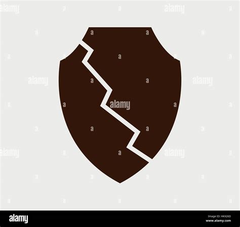 Broken Shield Icon Stock Vector Image And Art Alamy