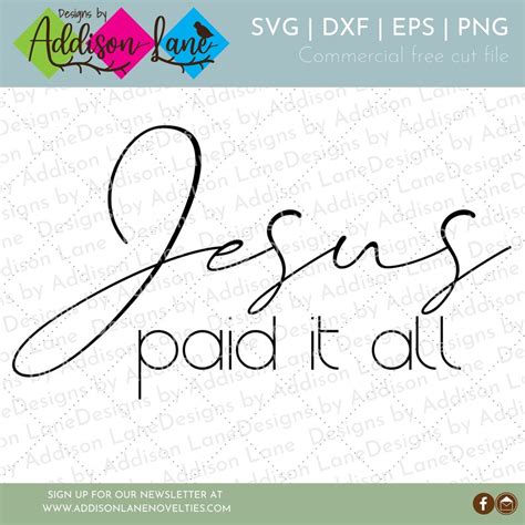 Jesus Paid It All Svg All To Him I Owe Svg Jesus Svg Etsy