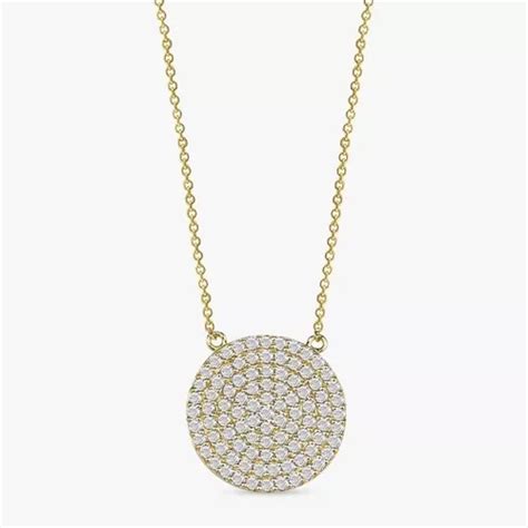 Colar Ouro Luxo Feminino Disco Cravado Diamantes Brilhante