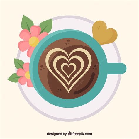 Cup Coffee Heart Shapes Vector Illustration Stock Vector (Royalty #3864849