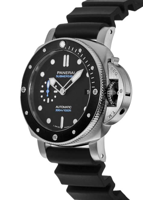 Panerai Luminor Submersible Automatic Mm Ceramic Bezel Rubber Strap