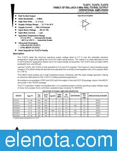 TLV272 Datasheet PDF 391 KB Texas Instruments Pobierz Z Elenota Pl